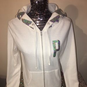VICTORIA’S SECRET PINK RARE BLING HOODIE SMALL